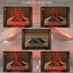 28 inch Infrared Electric Fireplace with Removable Trim kit Insert, Touch Panel Home Decor Heater, Smokeless Firebox With Fire Crackling Sound - Grand Goldman Shop