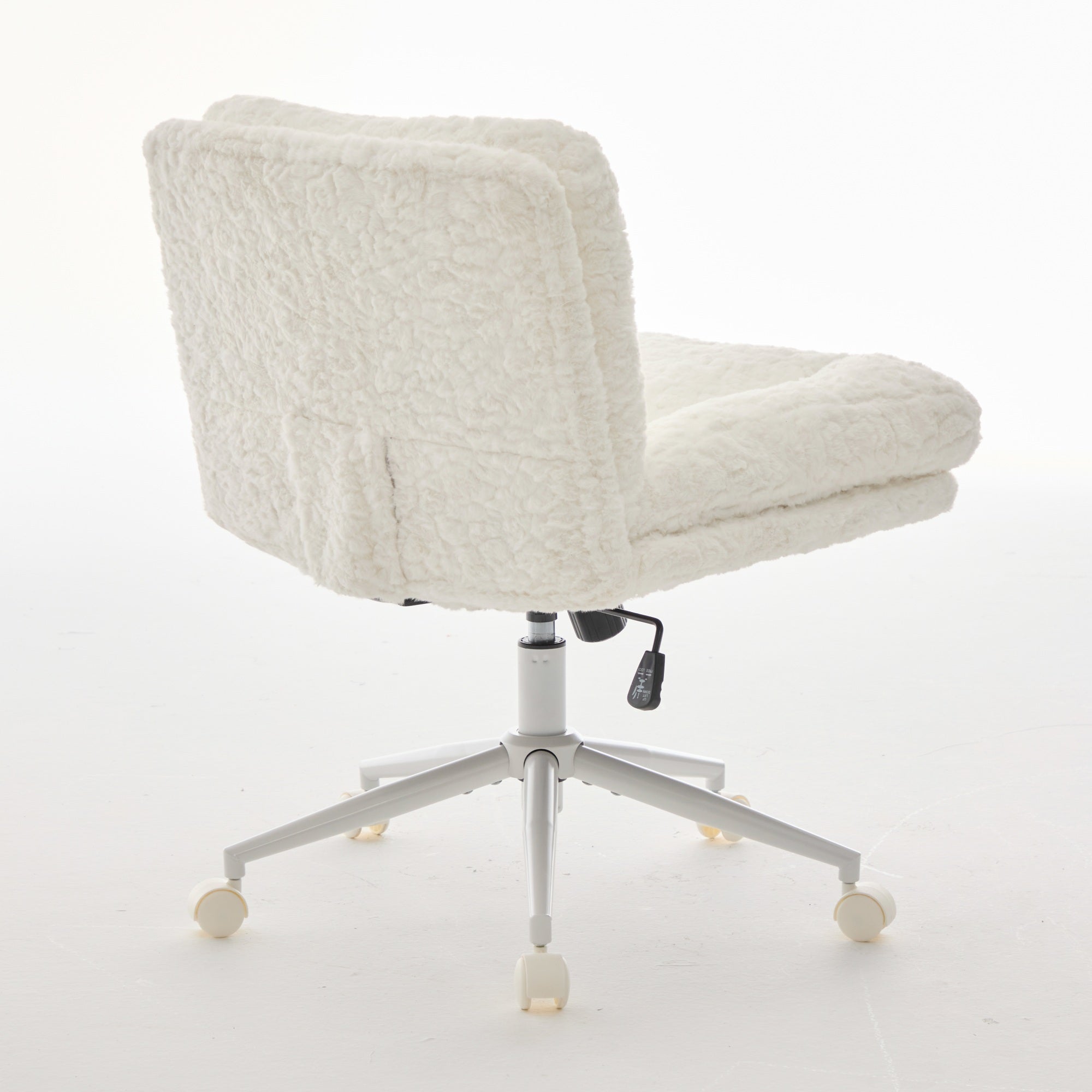W26.4 inch  Wider Seat Office Chair,Artificial rabbit hair Home Office Chair with Metal Base,Adjustable Desk Chair Swivel Off