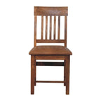 Solid Wood Leather Slatted Dining Chair | Premium Home Decor - Grand Goldman
