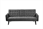 72' Sleeper Sofa Bed - Convertible Folding Backrest to Full Bed with Cup Holder & Drop-Down Table - Space Saving Linen Sofa for Small Spaces - Easy Assembly, Dark Grey - Grand Goldman Shop