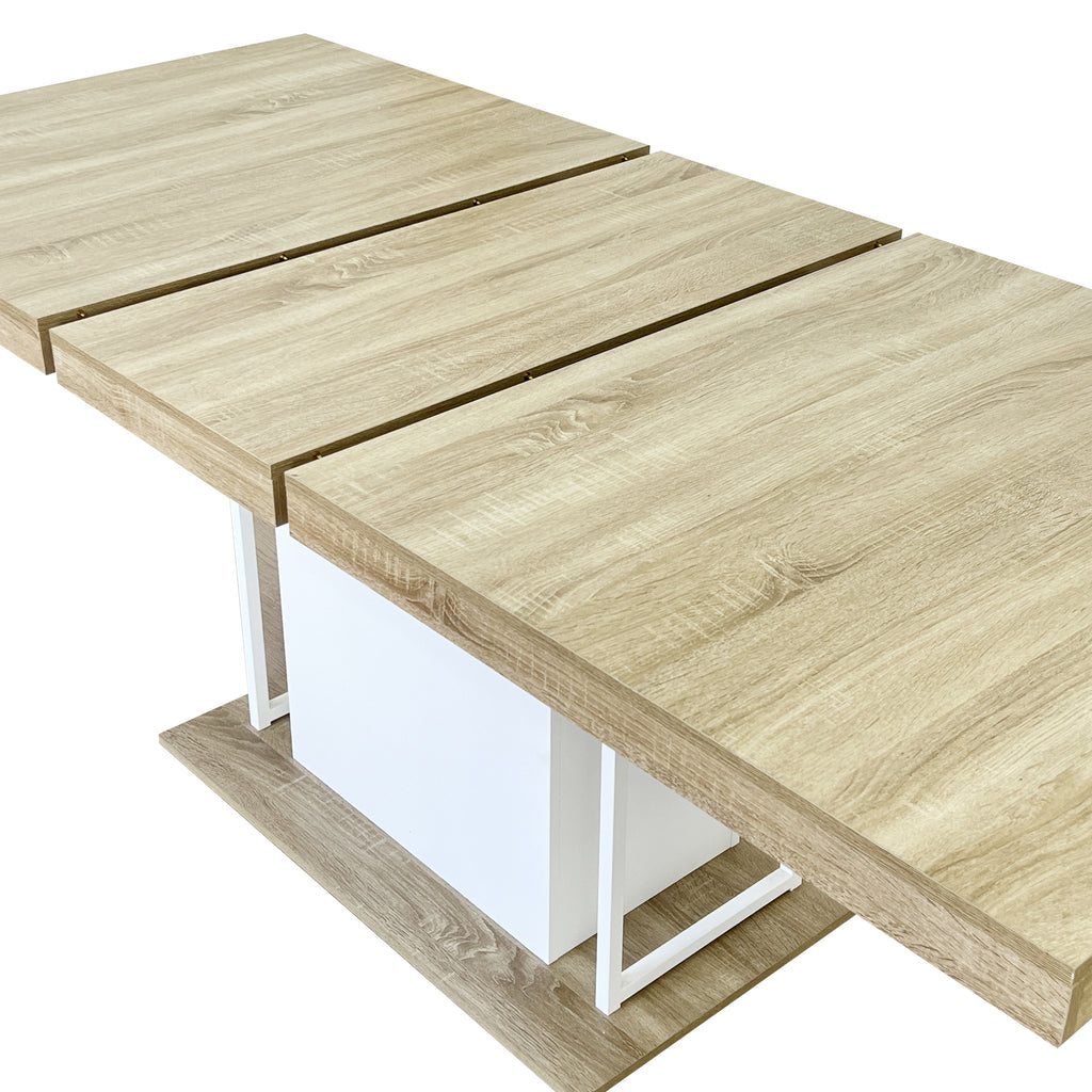 Rectangle extendable dining table for 6-10 people aged effect wood 160-200 cm - Grand Goldman Shop