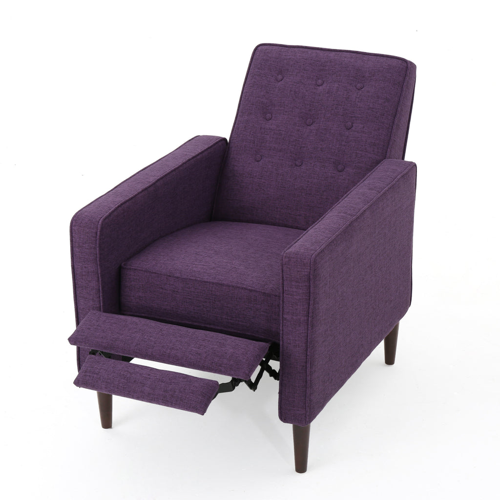 Macedonia Mid-Century Modern Button Tufted Fabric Recliner - Grand Goldman Shop