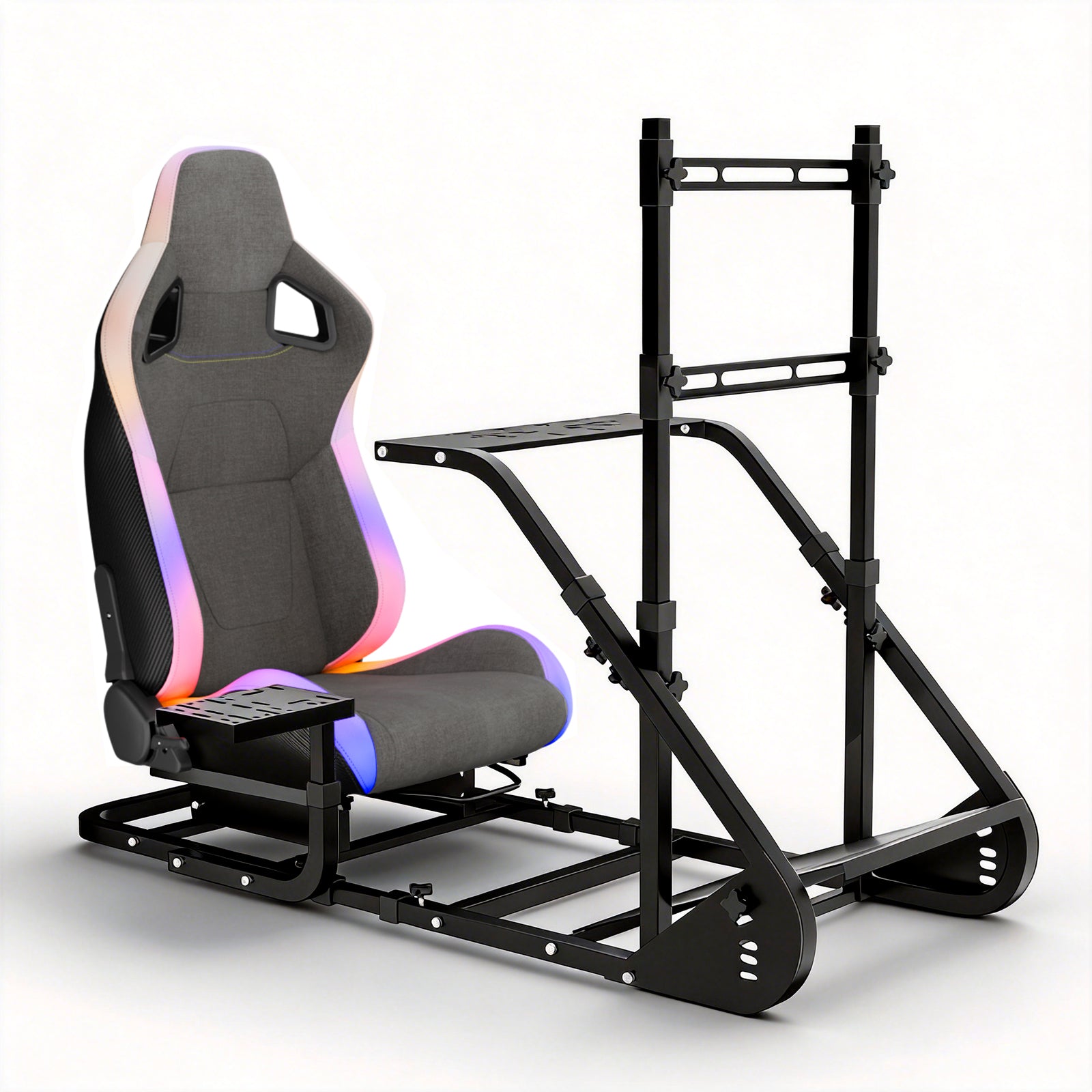 Enhanced and stable racing wheel cockpit, compatible with Fanatec, PXN, Thrustmaster, and Logitech adjustable driving simulat
