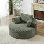 55'L Corduroy Sponge single sofa,No Assembly Required,Fluffy Modern Sleeper Chair for Living room, Bedroom, Lounge and Projection Room(Not a swivel chair.) - Grand Goldman Shop