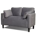 48' Soft Corduroy Loveseat Couch W/Soft Cushions,Side Storage Pocket,Sturdy Composite Board & Solid Wood Frame, High Rebound Sponge,Easy Assembly,Ideal for Living Room,Apartment,Dorm,Office. - Grand Goldman Shop