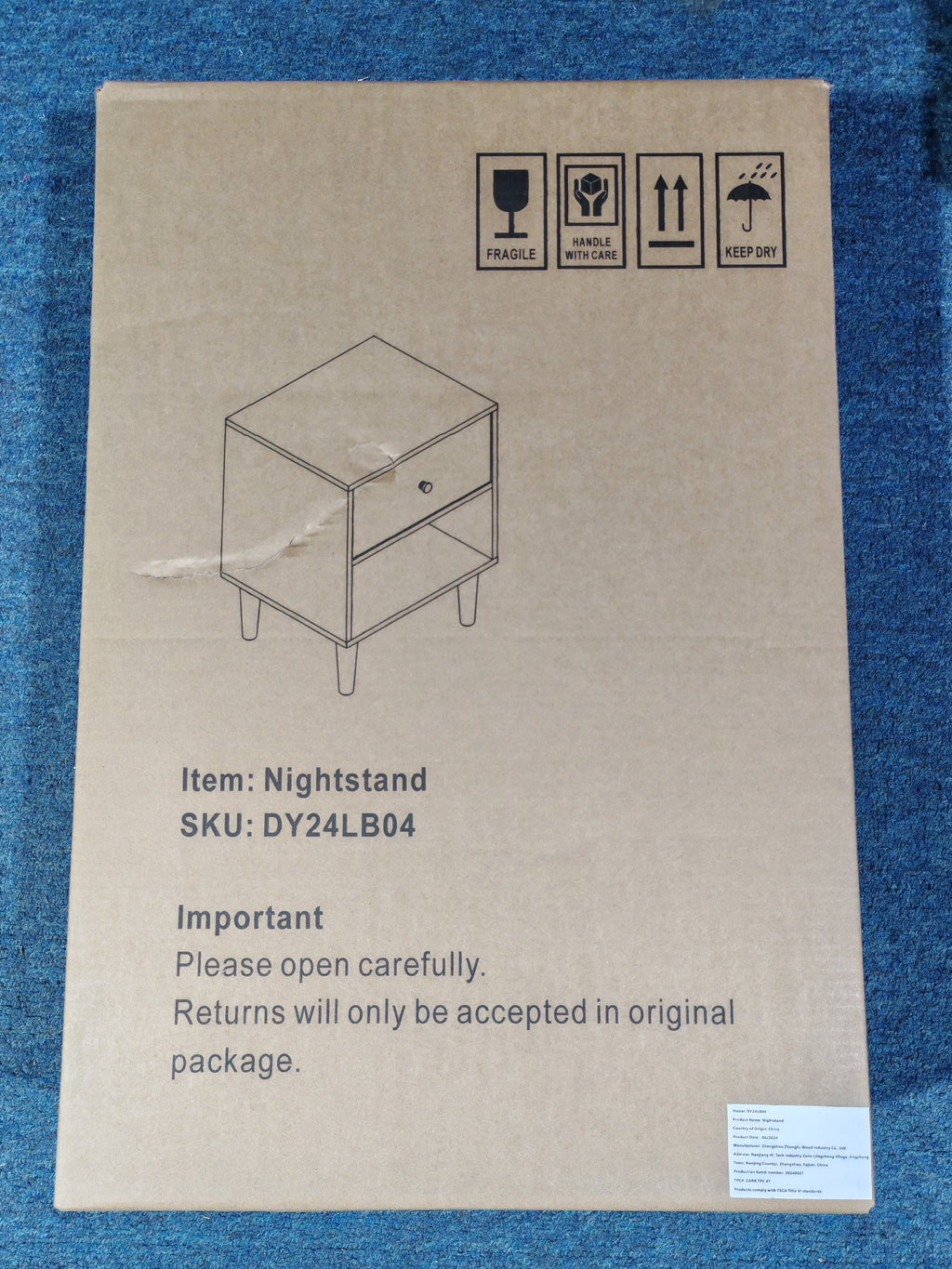 23.22''H White MDF Wooden Nightstand with One Drawer and One Shelf for Kids and Adults - Grand Goldman Shop