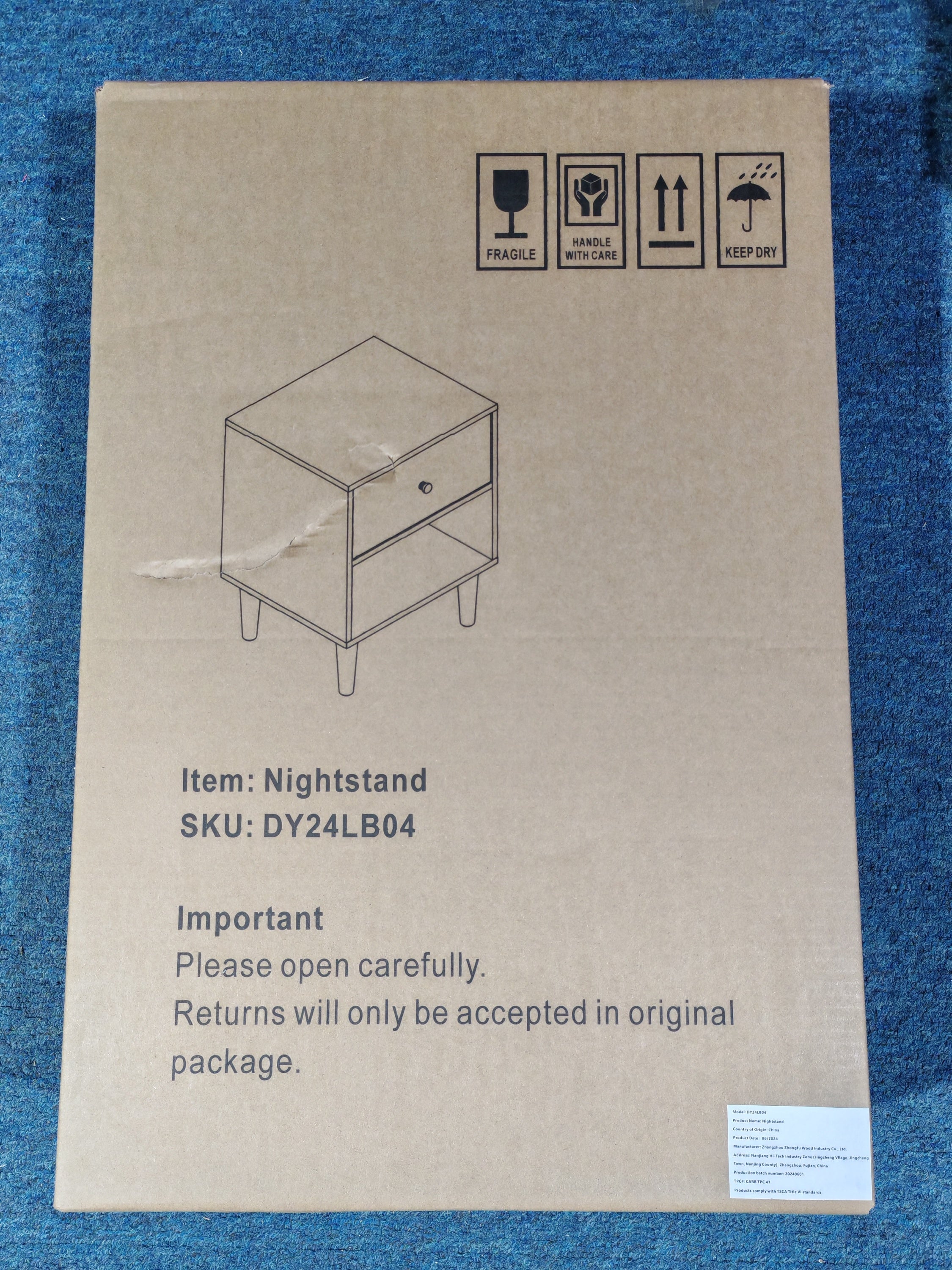 23.22''H White MDF Wooden Nightstand with One Drawer and One Shelf for Kids and Adults - Grand Goldman Shop