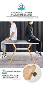 Modern Minimalist StyleDining Table MDF Anti-Scratch Top Metal Shelf Metal Heat Transfer Legs Leveling Feet For Dining Room Kitchen Office Table X 1(White) - Grand Goldman Shop
