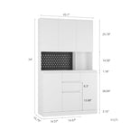 74' Kitchen Pantry Cabinet with Charging Station,Freestanding Buffet Cupboards Sideboard with Drawer,Modern Pantry Cabinet with Microwave Stand for Kitchen,Living Room,Dinning Room - Grand Goldman Shop