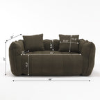 Cozy Beanbag Chair with High Resilience Foam Core for Two - Olive Green Chenille, 66x35x25 inches - Grand Goldman Shop