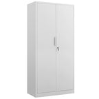 72-Inch 2-Door File Cabinet with Lock, 4 Adjustable Shelves, Heavy-Duty Steel Construction, White, Metal, for Commercial Offi