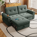 It is a multi-functional sofa, a 77-inch convertible sofa bed, and a 2-in-1 piece suitable for both sitting and lying down. Made of  Chenille fabric, it is suitable for living rooms, bedrooms - Grand Goldman Shop