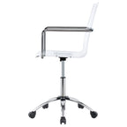 Clear and Chrome Acrylic Office Chair with Caster Wheels - Futuristic Design, Adjustable Height, Durable Metal Frame - Grand 