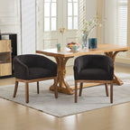 Mid Century Modern Upholstered Barrel Dining Chairs with Arms,Farmhouse Linen Kitchen & Dining Room Chairs with Natural Hardwood Frame, 19' W Accent Chairs,Single Pack,Charcoal Gray,SW1891BK - Grand Goldman Shop
