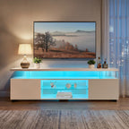 TV Stand for 60 Inch TV LED Gaming Entertainment Center Media Storage Console Table with Large Side Cabinet for Living Room( White) - Grand Goldman Shop