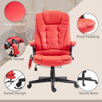 HOMCOM High Back Vibration Massage Office Chair with 6 Vibration Points, Heated Reclining PU Leather Computer Chair with Armr