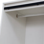 Tall Bedroom Armoire Wardrobe Closet Clothing Storage Cabinet with Hanging Rod Barn Door Drawers Open Shelves - Grand Goldman Shop
