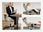 Office Chair Ergonomic 200 kg PU Leather Computer Chair with Lumbar Support and High Backrest, Ergonomic Desk Chair with Lift