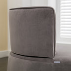 Swivel Barrel Chair, Round Armchairs with Fluffy Velvet, 360 Degree Swivel, Gray, 25.20'' x 25.59'' x 26.38'' - Grand Goldman Shop