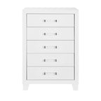 OMODA 5PC Full Bedroom Set with LED Accent Lighting in White Rubber Wood Finish - Grand Goldman Shop
