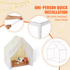 Kids Play Tent, Kids Tent for Kids 1-5 Years Old, Toddler Tent with Mat and Tent Lamp, Tent for Kids with Windows for Indoor 