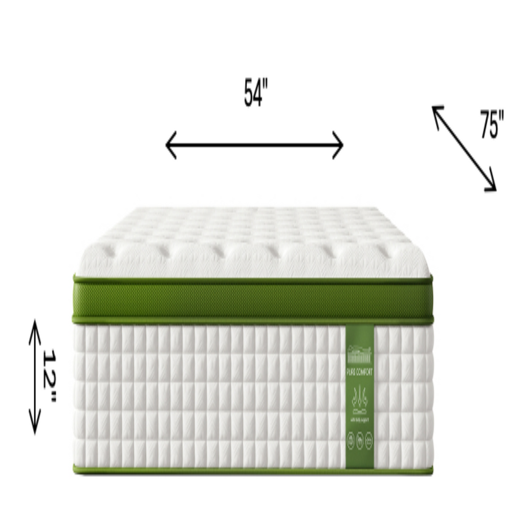 12 Inch Full Size Hybrid Mattress with Gel Memory Foam & Pocket Springs - Grand Goldman Shop