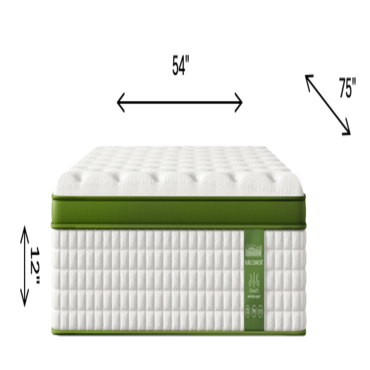 12 Inch Full Size Hybrid Mattress with Gel Memory Foam & Pocket Springs - Grand Goldman Shop