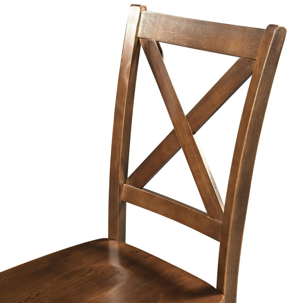 TOPMAX 3-Piece Wood Drop Leaf Breakfast Nook Dining Table Set with 2 X-back Chairs for Small Places, Walnut(old sku:SP0000164AAD) - Grand Goldman Shop