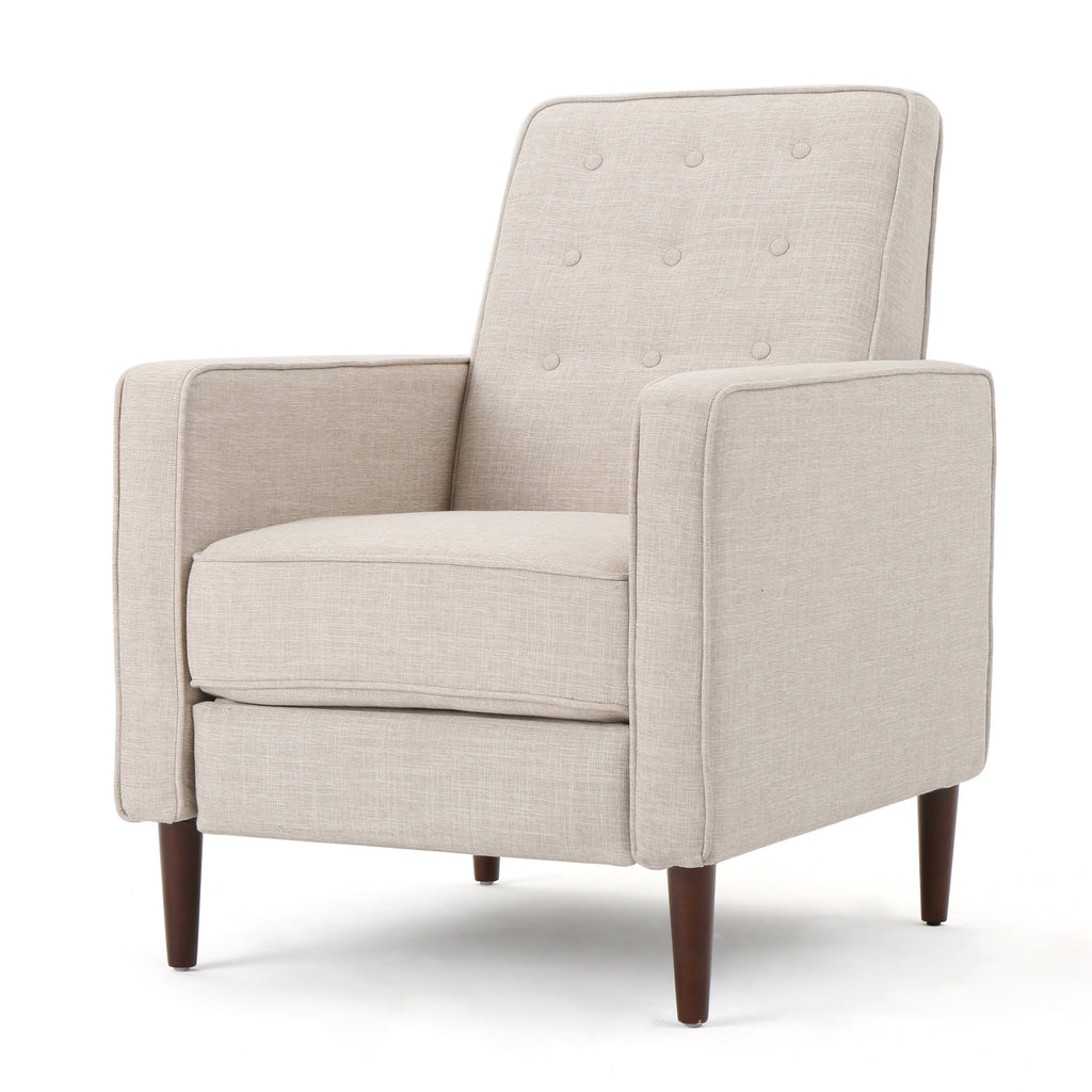 Macedonia Mid-Century Modern Button Tufted Fabric Recliner - Grand Goldman Shop