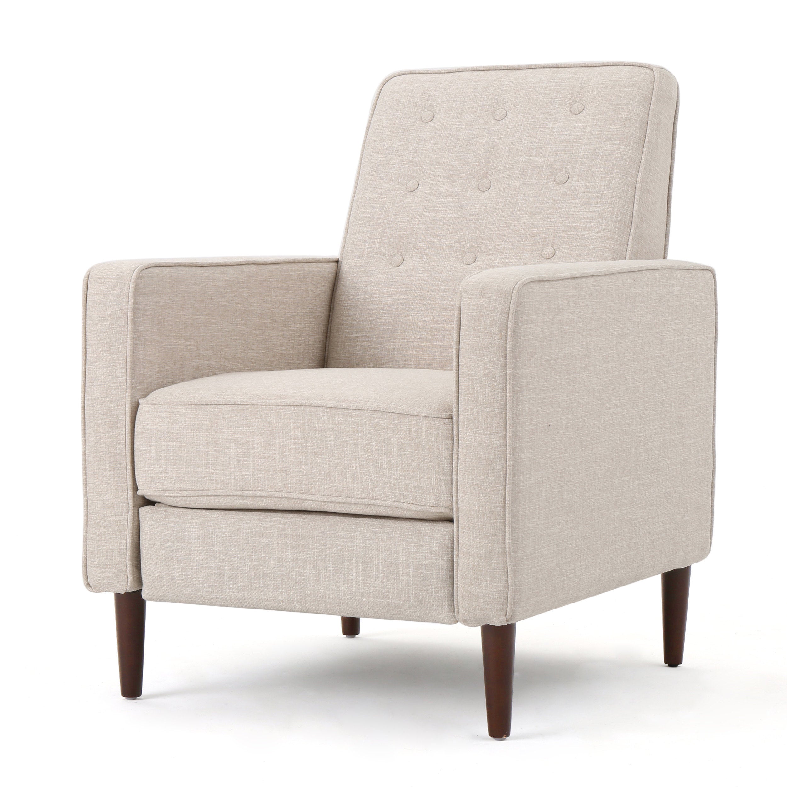 Macedonia Mid-Century Modern Button Tufted Fabric Recliner - Grand Goldman Shop
