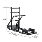 Enhanced and stable racing wheel cockpit, compatible with Fanatec, PXN, Thrustmaster, and Logitech adjustable driving simulat