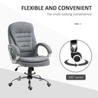High Back Home Office Chair Executive Computer Chair with Adjustable Height, Upholstered Thick Padding Headrest and Armrest -