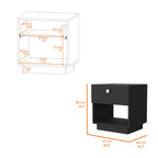Peyton 2 Piece Bedroom Set, Armoire + Nightstand, Black - Grand Goldman Shop
