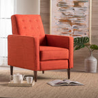 Macedonia Mid-Century Modern Button Tufted Fabric Recliner - Grand Goldman Shop