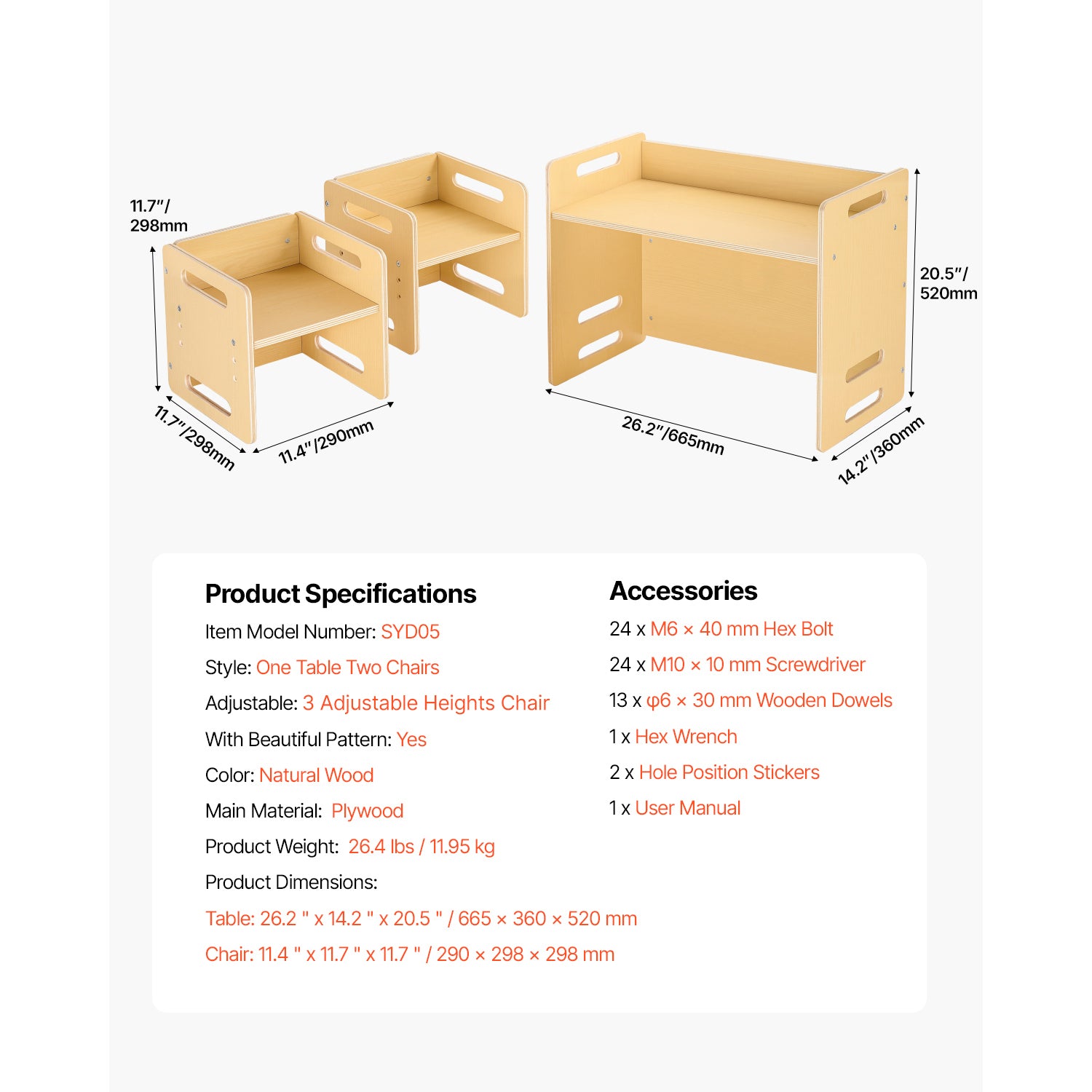 Montessori Weaning Table and Chair Set, Wooden Toddler Table and Chair Set with 2 Chairs, Adjustable Height Montessori Chair 