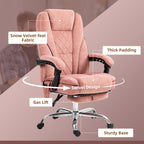 Heated Reclining Massage Office Chair with Adjustable Height and Footrest, Pink | Premium Home Decor - Grand Goldman