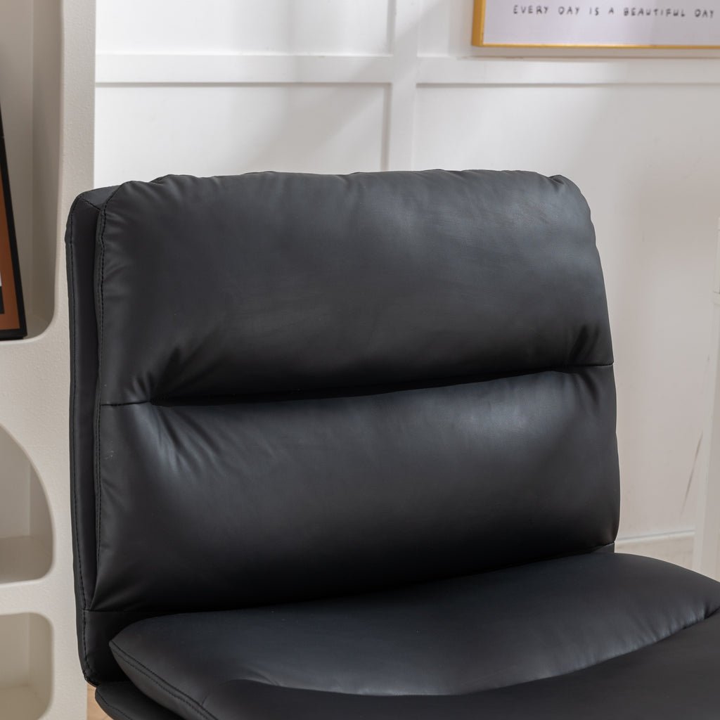 Bizerte Adjustable Swivel Criss-Cross Chair, Wide Seat/ Office Chair /Vanity Chair, Black - Grand Goldman
