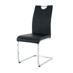 Modern Dining Chairs with Faux Leather Padded Seat Dining Living Room Chairs Upholstered Chair with Chrome Metal Legs Design for Kitchen, Living, Bedroom, Dining Room Side Chairs Set of 4 - Grand Goldman Shop