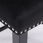 A&A Furniture,Contemporary Velvet Upholstered Wing-Back Barstools with Button Tufted Decoration and Wooden Legs, and Chrome Nailhead Trim, Leisure Style Bar Chairs,Bar stools,Set of 2 (Black),SW1824BK - Grand Goldman Shop