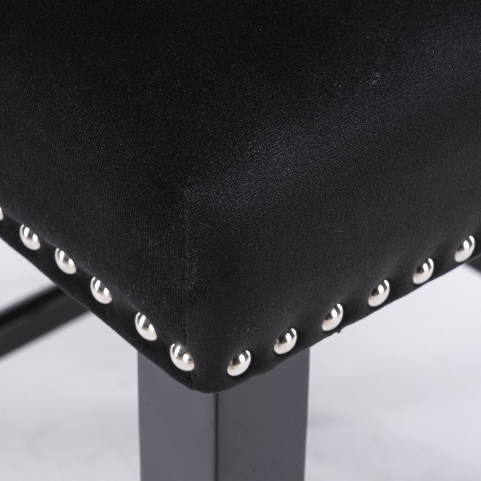 A&A Furniture,Contemporary Velvet Upholstered Wing-Back Barstools with Button Tufted Decoration and Wooden Legs, and Chrome Nailhead Trim, Leisure Style Bar Chairs,Bar stools,Set of 2 (Black),SW1824BK - Grand Goldman Shop