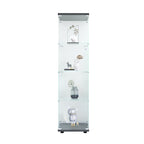 Glass Display Cabinet 4 Shelves with Door, Floor Standing Curio Bookshelf for Living Room Bedroom Office, 64.7'*16.7'*14.3', 