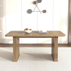 Modern Dining Table for 6-10 People, Wood Kitchen Table with Double Robust Pedestal, Wooden Dinner Table for Dining Room - Grand Goldman Shop