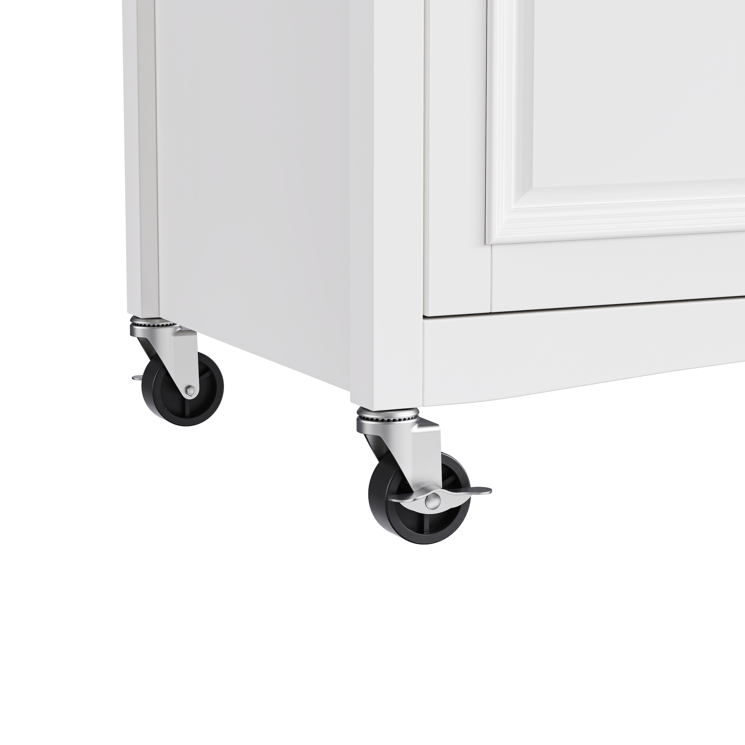 K&K 52'' Kitchen Island with Drop Leaf, Embossed Texture Kitchen Island on Wheels with Spice Rack, Towel Rack, 2 Doors and 5 Drawers, Kitchen Storage Cart with Adjustable Shelf for Kitchen, White - Grand Goldman Shop