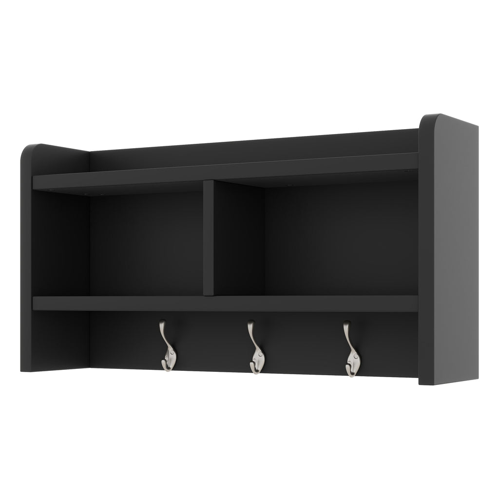4-in-1 Detachable Hall Tree with Storage and 7 Hooks, Multiple Functions Hallway Coat Rack with Storage Drawers and Cabinet, Black Shoe Bench for Entryway Hallway - Grand Goldman Shop