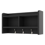 4-in-1 Detachable Hall Tree with Storage and 7 Hooks, Multiple Functions Hallway Coat Rack with Storage Drawers and Cabinet, Black Shoe Bench for Entryway Hallway - Grand Goldman Shop