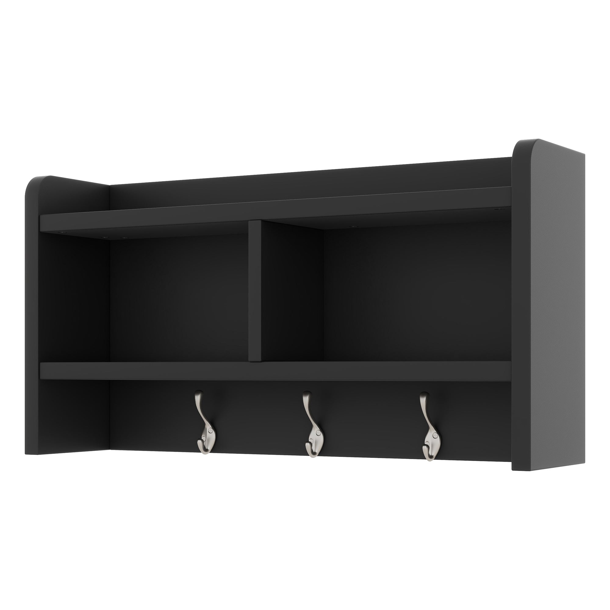 4-in-1 Detachable Hall Tree with Storage and 7 Hooks, Multiple Functions Hallway Coat Rack with Storage Drawers and Cabinet, Black Shoe Bench for Entryway Hallway - Grand Goldman Shop