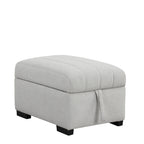 Modern L-shaped Sectional Pull Out Sofa Bed with USB Ports & Storage Ottoman, Gray Jacquard Fabric, 82.6' - Grand Goldman Shop