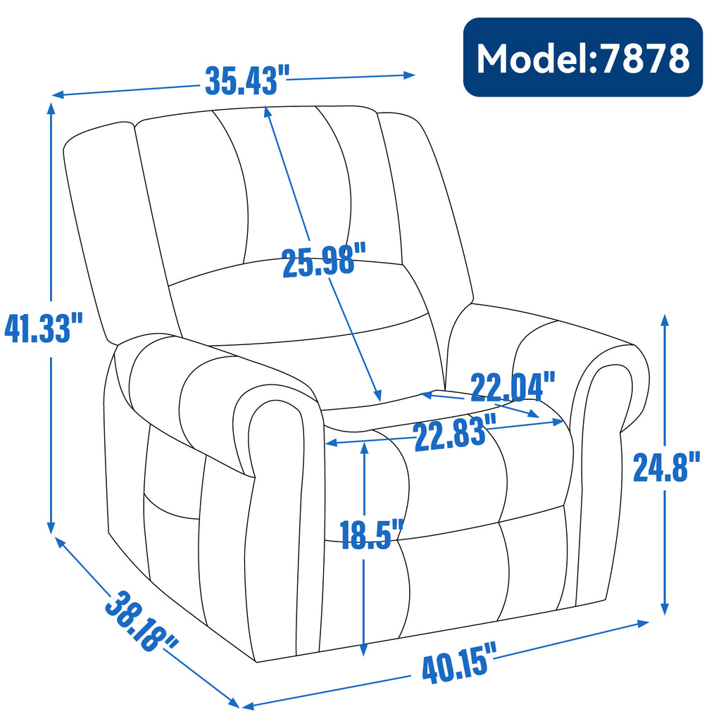 Power Lift Recliner Chair Heat Massage Dual Motor Infinite Position Up to 350 LBS, Genuine Leather, Heavy Duty Motion Mechanism with USB Ports, Brown - Grand Goldman Shop
