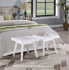 Larwich Solid Wood Slatted Bench, 19-Inch Long, White - Grand Goldman Shop