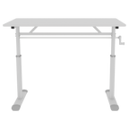 Adjustable Study Desk for Kids and Adults, Height-Adjustable Home Office Desk, White Frame with White Wood Tabletop, 60cm x 1